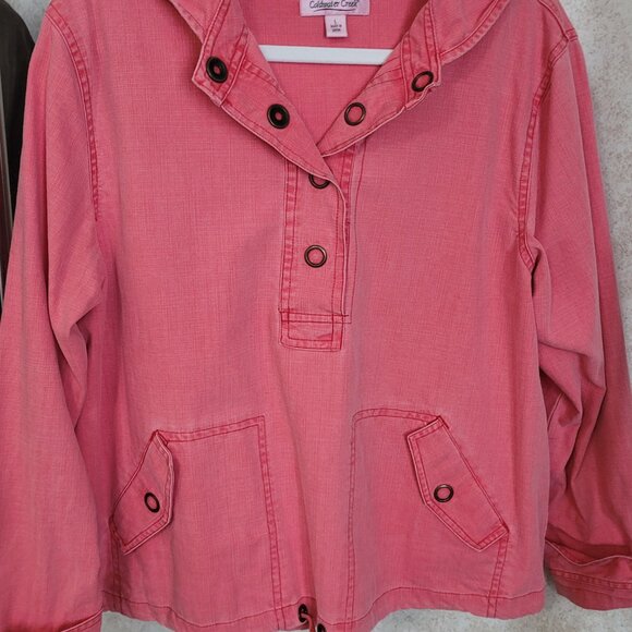 Coldwater Creek Tangerine Pullover Hoodie Shirt Size Large - Picture 8 of 12